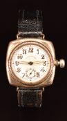 Rolex Oyster 9ct gold gentleman's wristwatch with inset subsidiary seconds dial, luminous hands,