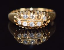 An 18ct gold ring set with diamonds, Birmingham 1918, 3g, size I