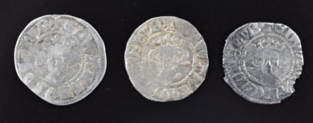 Three hammered silver pennies of Edward I, two London Mint and one Canterbury example