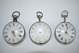 Three hallmarked silver open faced pocket watches William Johnson of London, William Denton of