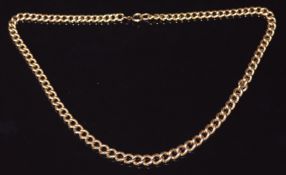 Victorian 9ct gold graduated curb link necklace, 38cm long, 27.6g