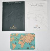 Rolex Cosmograph Daytona booklet, a similar Oysterlock Bracelet booklet and a 2000 2001 calendar