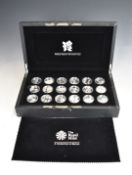 Royal Mint A Celebration of Britain London 2012 Official Coin Set, comprising eighteen crown sized