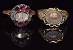 Two Victorian mourning rings, one Birmingham 1857, 3.5g