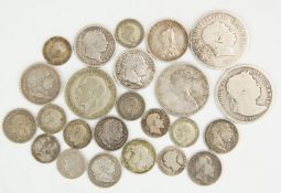 Approximately 105g of largely Georgian and Victorian silver coinage