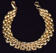 A 21ct gold bracelet, marked 875, 6.8g, 17cm long