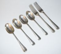 Pair of Goldsmiths & Silversmiths Co Victorian hallmarked silver Hanoverian rat tail pattern table