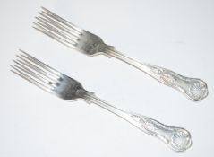 Pair of Elizabeth II hallmarked silver King's pattern table forks, Sheffield 2000, maker United