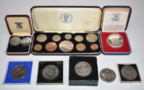 Elizabeth II 1953 specimen coin set comprising ten coins in case, together with a silver proof