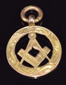 A 9ct gold Masonic pendant, 3.1g