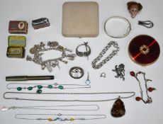 A silver bangle, silver bracelet, Miracle necklace, Art Deco necklaces, silver charm bracelet,