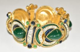 D'Orlan bracelet set with enamel and cabochons