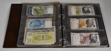 Europe banknote collection, in an album