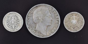 Ludovicus II 1871 Bavaria, the reclusive 'Swan King' also known as the 'Mad King' Madonna Thaler,