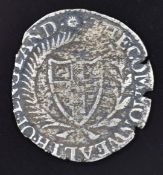 Commonwealth silver shilling 1649, obverse shield of St George surrounded by palm and laurel, mint