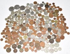 A collection of UK and some overseas coinage to include approximately 138g silver content, Queen