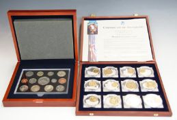 Royal Mint 2006 UK executive proof coin collection, together with a cased collection of coin inlay