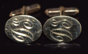 A pair of 9ct gold cufflinks, 9.4g