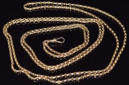 Victorian 15ct gold guard chain made up of oval faceted links, 32g