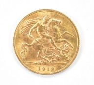 George V 1913 gold half sovereign
