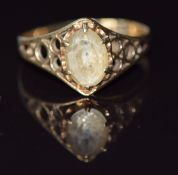 A 9ct gold ring set with paste, 1.8g, size O