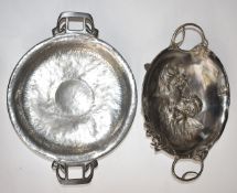 Archibald Knox Tudric Pewter for Liberty & Co Arts & Crafts tazza with hammered decoration, design