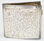 George V hallmarked silver cigarette case, Birmingham 1927, maker Frederick Field, weight 108g