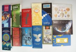 A collection of Royal Mint coin souvenir collection packs