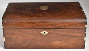 Victorian inlaid rosewood writing slope, dated 1893, W39 x D21 x H29