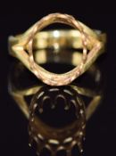 An 18ct gold ring mount, 4.8g, size K