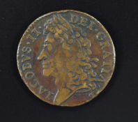 James II Gunmoney shilling dated August 1689