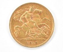 George V 1912 gold half sovereign