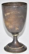 Edward VII hallmarked silver goblet, Birmingham 1909, maker William Hutton & Sons Ltd, height