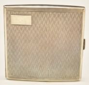 George V hallmarked silver cigarette case with engine turned decoration, Birmingham 1925, maker