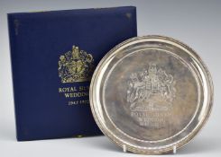 Elizabeth II hallmarked silver limited edition no. 192 Royal Silver Wedding 1947-1972