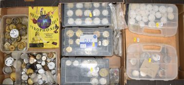 A very large collection of pocket and wristwatch parts, cases, movement and spares.