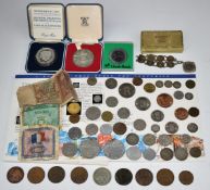 Royal Mint cased Charles and Diana silver crown, Silver Jubilee medallion, together with a Libra