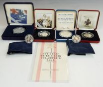 Royal Mint commemorative silver proof coins to include Entente Cordiale crown, Victoria Cross and