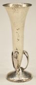 Arts & Crafts or Art Nouveau Walker & Hall Edward VII hallmarked silver spill vase with hammered