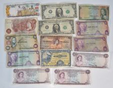 A small collection of banknotes to include Bermuda 1937, Malta 1949 and Gibraltar 1958