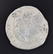 Charles I hammered silver half crown C 1 HC-085 obverse, foreshortened horse tail between rear legs,