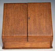 A vintage table top stationery box with fitted interior, W41 x D28 x H19cm