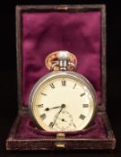 Hallmarked silver keyless winding open faced pocket watch with inset subsidiary seconds dial,
