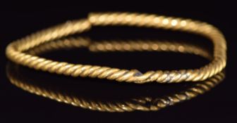 A yellow metal rope twist section of bangle, 66.4g