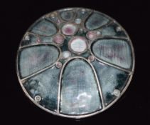 Norman Grant silver pendant/ brooch set with enamel, Edinburgh 1976, 5.5cm diameter