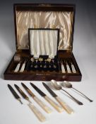 Cased set of six hallmarked silver coffee spoons, two loose spoons and a napkin ring, weight 106g,