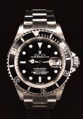 Rolex Oyster Perpetual Date Submariner gentleman's wristwatch ref. 16610 with date aperture, black