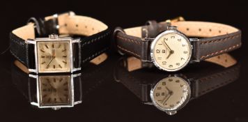 Two ladies wristwatches comprising a Tissot with silver hands and dial, Arabic numerals and