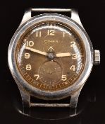 Cyma British military issue 'Dirty Dozen' wristwatch with inset subsidiary seconds dial, luminous