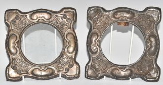 Two Art Nouveau hallmarked silver photograph frames, Birmingham 1906 and 1907, maker John Troup &